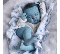Anano 45cm Avatar Reborn Baby Dolls Silicone Full Body Luminescent Extraterrestrial Realistic Avatar Reborn Doll with Blue Skin Anatomically Correct Avatar Baby Dolls Accessories (Ashia)