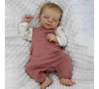 Anano 45CM Realistic Reborn Baby Girl Doll Full Body Silicone With Hand-Rooted Blonde Hair, Lifelike Newborn Preemie Reborn Toddler Doll - Soft & Real Life Size For Kids 3+ Collectors & Gifts