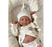 Anano 45CM Silicone Reborn Baby Doll - Anatomically Correct Realistic Newborn Girl with Magnetic Dummy & Outfits (Lifelike Collectors present)