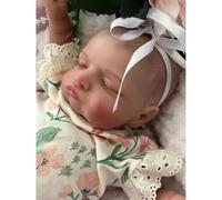 Anano 50cm Realistic Reborn Baby Doll Silicone Girl Lifelike Newborn Doll With Handrawn Veins, Collectible Sleeping Babies For Kids & Collectors