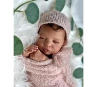 Anano African American Reborn Dolls with Real Veins, 19 Inch Black Reborn Baby Dolls Newborn Baby, Biracial Skin Silicone Reborn Toddler Dolls, Mixed Race Silicone Reborn Babies