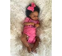 Anano African American Reborn Toddler Doll Girls - 20 Inch Lifelike Realistic Reborn Baby Girls That Look Like Real Black Babies With Soft Cloth Body, Real Preemie Baby With Toy Accessories
