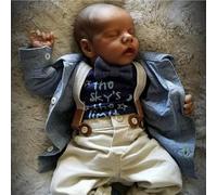 Anano Black Reborn Baby Doll In Western Cowboy Attire 45CM Realistic African American Reborn Baby Boy Full Body Silicone Babies, Anatomically Correct, For Girls, Kids & Collectors