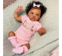 Anano Black Reborn Baby Dolls - 20 In Realistic Baby Doll Girl, Silicone Babys Doll, Black Reborn Dolls, African American Newborn Babies Brown Skin With Accessories
