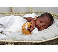 Anano Black Reborn Baby Dolls Boy Realistic 20inch Baby Doll That Looks Real Like A Real Baby and Have Real Body Reborn Black Dolls Girl African American Baby Dolls with Reborn Doll Clothes