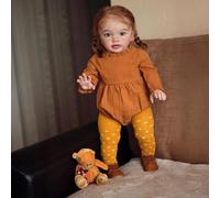 Anano Giant Realistic Reborn Toddler Doll 70CM 26" With 3D Freckles | Lifelike Baby Pippa Reborn Dolls, Collector's Edition for Girls (Includes Complete Outfit, Socks + Accessories)