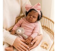 Anano Heavy 48cm Biracial Reborn Baby Doll Girl - Realistic African American Reborn Toddler Dolls Silicone Babies With Rich Cocoa Skin Tone Collectible Newborn Infant Toys