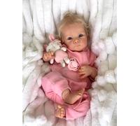 Anano Lifelike Baby Girl Reborn Doll Full Body Silicone Reborn Dolls 45CM Realistic Newborn Baby Dolls That Look Real Life Size New Born Baby Doll Alive Soft Body Doll