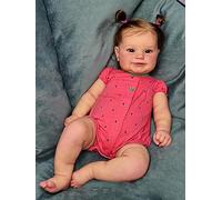Anano Lifelike Reborn Baby Dolls Girl 50CM Realistic Silicone Babies Newborn Baby Doll New Born Real Life Like Toddler Baby Doll Blue Eyes Brown Hair