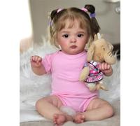 Anano Lifelike Reborn Baby Dolls Realistic Sweet Girl 19 Inch Reborn Toddler Dolls Boy Eyes Open Soft Silicone Reborn Baby Reborn Dolls Birthday present Toy For Kids Age