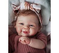 Anano Lifelike Reborn Baby Dolls Vivienne 20 inch Newborn Baby Soft Cloth Body Baby Doll Handmade Real Life Baby Dolls For Kids Ages 3+
