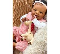 Anano Real Life Baby Reborn Dolls Black Girl 20 Inch African American Baby Dolls Lifelike Newborn Babies Reborn Toddler Biracial Girl Realistic Silicone Babies Doll Brown Skin