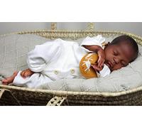 Anano Realistic Baby Dolls Black 20 Inch Lifelike Sleeping Silicone Reborn Dolls That Look Real Life Biracial Baby Boy African American Dolls with Dark Complexion