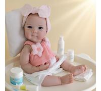 Anano Realistic Full Body Silicone Baby Doll 18" 45cm Lifelike Newborn Infant Reborn Baby Girl, Anatomically Correct, Includes Outfit & Accessories For Birthday Gift