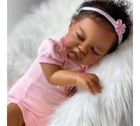 Anano Realistic Reborn Baby Doll Black Girl August 19 Inch Soft Cloth Body Biracial African American Baby That Look Real Toy Present For Kids Ages 3+