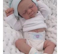 Anano Realistic Reborn Dolls Boy, 18 Inches 45 Cm Asleep Newborn Baby Doll Anatomically Correct Full Body Silicone Vinyl Reborn Dolls Boy Painted Hair