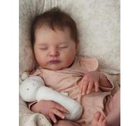 Anano Realistic Reborn Dolls Laura 19 Inch 48 Cm Handmade Real Life Newborn Baby Doll Real Looking Cloth Body Rooted Hair Lifelike Doll Birthday Gift For Kids Age 3+