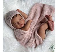 Anano Realistic Veins Silicone Reborn Baby Dolls Black Oddler 19 Inch Mixed Race African American Reborn Doll Girls Biracial Reborn Baby with Soft Hair for Kids 3+