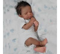Anano Reborn Baby Dolls Black Biracial Silicone Full Body 18 Inch Realistic African American Baby Doll Alive Brown Baby Boy Doll Lifelike Newborn Dark Baby Dolls Soft Baby