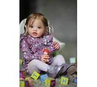 Anano Reborn Baby Dolls Realistic Babys Doll Real Life Baby Dolls Girl 24 Inch Vinyl Toy,Silicone Reborn BabyS Doll Birthday Gift Newborn Girl Like Princess for Age 3+Year Old Girls