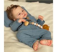 Anano Reborn Baby Dolls Realistic Girl Elijah, 17 Inch 45 Cm Full Body Vinyl Water Proof Poseable Newborn Toddler Doll Like Preemie Baby For Kids Ages 3+