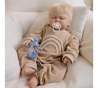 Anano Reborn Baby Dolls Realistic Pickle 19 Inch Lifelike Newborn Baby Doll Real Life Handmade Poseable Silicone Soft Cloth Body Dolls Toy Set For Kids