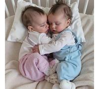 Anano Reborn Baby Dolls Twins 18 In Realistic Baby Doll Girl, Silicone Babys Doll Lifelike, Silicone Reborn Dolls Twins Girl, Real Iife Babies That Look Real With Accessories