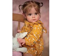 Anano Reborn Dolls Maggie 60 Cm Lifelike Newborn Toddler Dolls Real Life Baby Doll Girl That Looking Real Life Size Soft Cloth Body with Hair for Kids Ages 3+