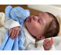 Anano Reborn Dolls Silicone Closed Eyes 50 cm Large Realistic Newborn Baby Doll Reborn Male Sleeping Silicone
