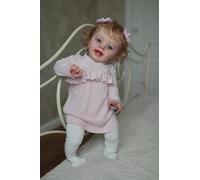 Anano Reborn Toddler Baby Doll Girl 24 Inch Realistic Soft Silicone Newborn Baby Dolls That Look Real Looking Lifelike Baby Doll Alive With Blue Shining Eyes And Bright Smile