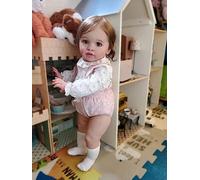 Anano Reborn Toddler Dolls Big Life Size 26 Inch Baby Realistic Silicone That Look Like Real Babies Girl Straight Legs Standing Boy Doll For Toddlers, White Romper+pink Pants (Pippa-005-230724-UK)