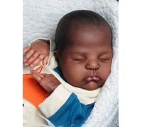 Anano Semi-Ashton Reborn Baby Doll, Mixed Race, 20 Inch, Brown Skin, Realistic, Unisex, Kids Edition