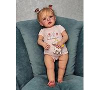 Anano Silicone 24 Inch Toddler Reborn Doll Girl Realistic Baby Doll Soft Body New Born Real Life Baby Dolls That Look Real Veins Straight Legs Can Stand Up Lifelike 6M Infant