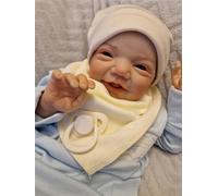 Anano Smiling 20 Inch Reborn Baby Dolls Boy Silicone Full Body Lovely Anatomically Correct Boy Baby Doll Realistic Reborn Toddler Newborn Baby Doll Toy present for Kids 3+