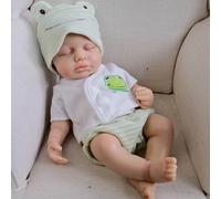 Anano Solid Silicone Reborn Baby - Injection Squeezable Liquid Silicone Dolls Lifelike Hand-Painted Details， Real Baby Dolls That Look Like A Newborn Infant