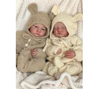 Anano Twins Reborn Baby Dolls 19 Inch Real Life Reborn Baby Twins Baby Doll Look Like Real Newborn Twins Baby Dolls Eyes Open, Lifelike Real Twins Baby Dolls For Adults