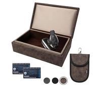 Ananta Faraday Box for Car Keys - Premium RFID Key Box with Secure Magnetic Close, Spare Key Pouch & RFID Blocking Cards (Brown)