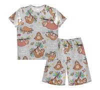 Anantty Boys Pyjamas Set Cute Sloth Short PJs Nightwear Summer Short Sleeve Sets for Kids Child Teenagers Multicolor