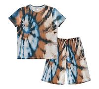 Anantty Boys Pyjamas Set Vintage Tie Dye Short PJs Nightwear Summer Short Sleeve Sets for Kids Child Teenagers Multicolor