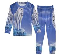 Anantty Kids Pajamas Sets Galaxy White Lion Cotton Sleepwear Homewear Pyjama Set Long Sleeve Casual Pjs Set Nightwear for Girls Boys