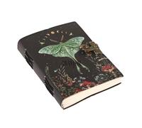 ANANYOM Leather Journal Refillable Notebook 8x6 Inch - Writing Journals for Women, Mens Journal Leather Notebook With 200 White Edge Paper Unruled, Brass Clasp Lock Journal