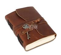 ANANYOM Vintage Leather Journal - 200 Handmade Notebook | Daily Notepad Leather bound Journal for Women, Men | Sketchbook Drawing Journal 200 Pages 8x6 In