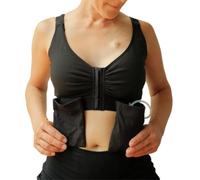AnaOno Pocketed Post-Surgery Bra - Front Closure Bras for Women W/Removable Drain Pockets - Light Compression Mastectomy Bras, Black, XL