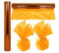 AnapoliZ Cellophane Wrap Roll | 100' Ft Long X 16' Wide | 2.3 Mil Thick Transparent Gold | Gifts, Baskets, Treats Wrapping Paper | Colorful Cello Decor, Party Decorations