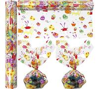 AnapoliZ Easter Eggs Cellophane Wrap Roll | 100’ Ft. Long X 16” In. Wide | 2.3 Mil Thick, Crystal Clear Design | Easter Bunny Cello Wrapping Paper, Treats, Baskets, Gifts |