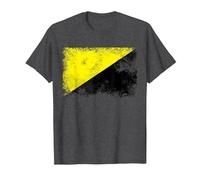 Anarcho Capitalist Distressed Flag Tee AnCap Tshirt T-Shirt, Men, Dark Heather Grey, X-Large