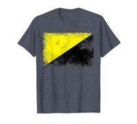 Anarcho Capitalist Distressed Flag Tee AnCap Tshirt T-Shirt, Men, Heather Blue, Medium