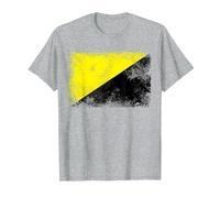 Anarcho Capitalist Distressed Flag Tee AnCap Tshirt T-Shirt, Men, Heather Grey, X-Large