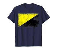 Anarcho Capitalist Distressed Flag Tee AnCap Tshirt T-Shirt, Men, Navy Blue, 4X-Large