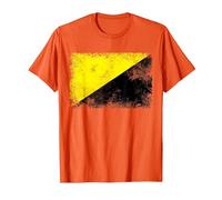 Anarcho Capitalist Distressed Flag Tee AnCap Tshirt T-Shirt, Men, Orange, Small